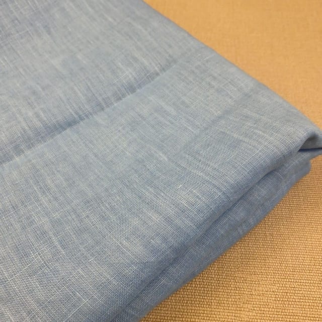 Sky Blue Pure Linen 60 Lea fabric