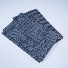 Blue Color Cotton Printed Fabric Set