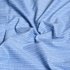 Blue Color Stripes Cotton Printed Fabric