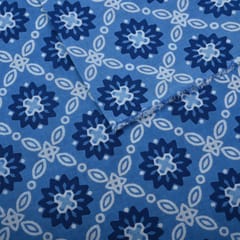 Blue Color Cotton Printed Fabric