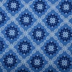 Blue Color Cotton Printed Fabric