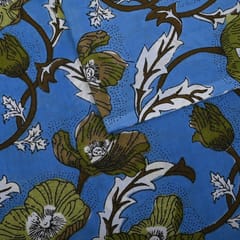 Blue Color Cotton Printed Fabric