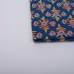 Blue Color Cotton Printed Fabric