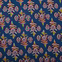 Blue Color Cotton Printed Fabric