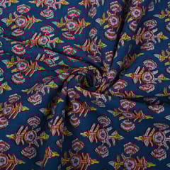 Blue Color Cotton Printed Fabric