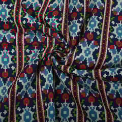 Blue Color Cotton Printed Fabric