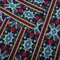 Blue Color Cotton Printed Fabric