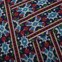 Blue Color Cotton Printed Fabric