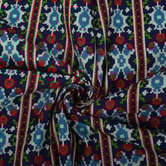 Blue Color Cotton Printed Fabric