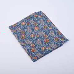 Greyish Blue Color Cotton Printed Fabric