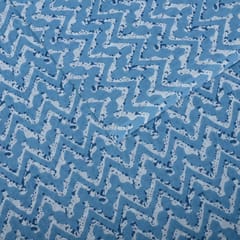 Blue Color Cotton Printed Fabric