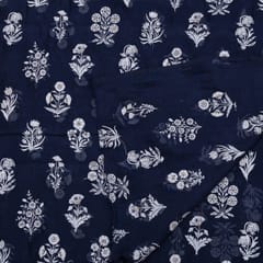 Navy Blue Color Mal Chanderi Embroidery