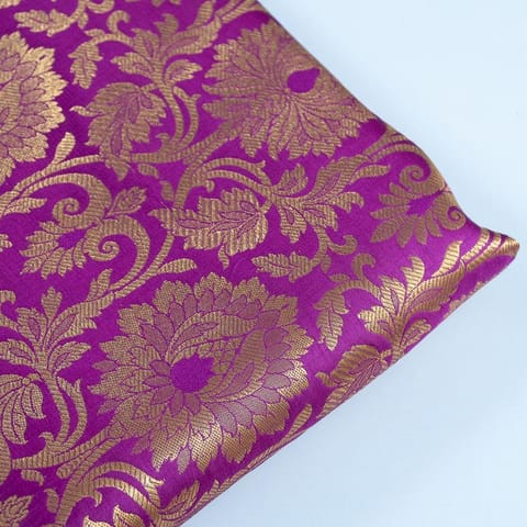 Purple Color Brocade fabric (1.20 Meter cut Piece)