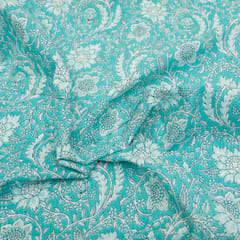 Firozi Color Cotton Cambric Print