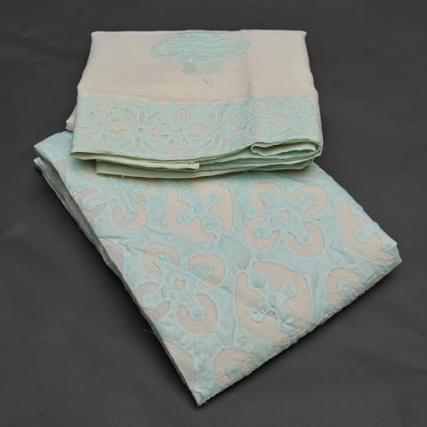 Firozi color Cotton Aplique Embroidery Set