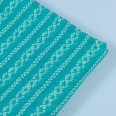 Firozi Cotton Super Voil Bandhni Printed Fabric