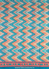Firozi Color Chanderi Digital Printed Fabric