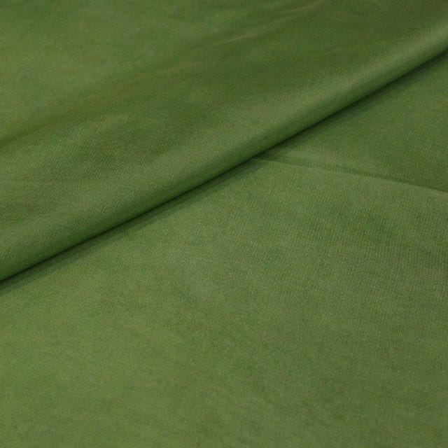 Green Color Plain Upada Silk fabric