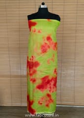 Green Color Chanderi Silk Tie Dye Digital Printed Fabric