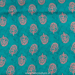 Sea Green Modal Satin Digital Printed Fabric