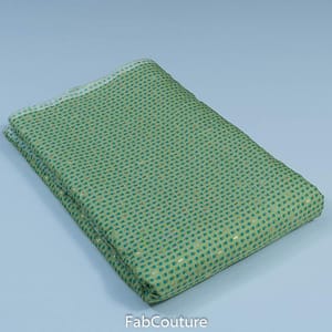 Green Color Rayon Foil Printed Fabric