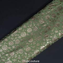 Mint Green Colour Georgette Foil Floral Printed Fabric