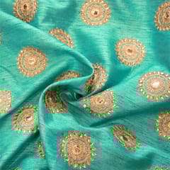 Poly Dupion Embroidered Fabric