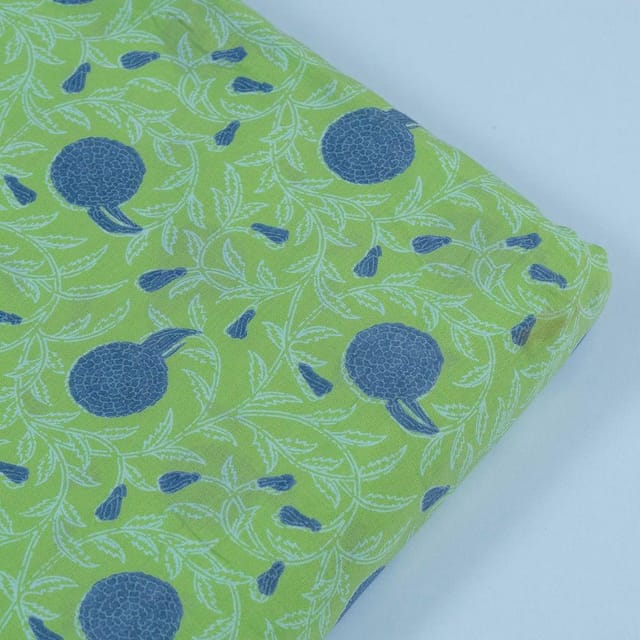 Mint Green Cotton Discharge Print(1.90 mtr piece)