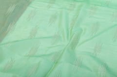 Sea Green Lining Chanderi Rubber Printed Fabric