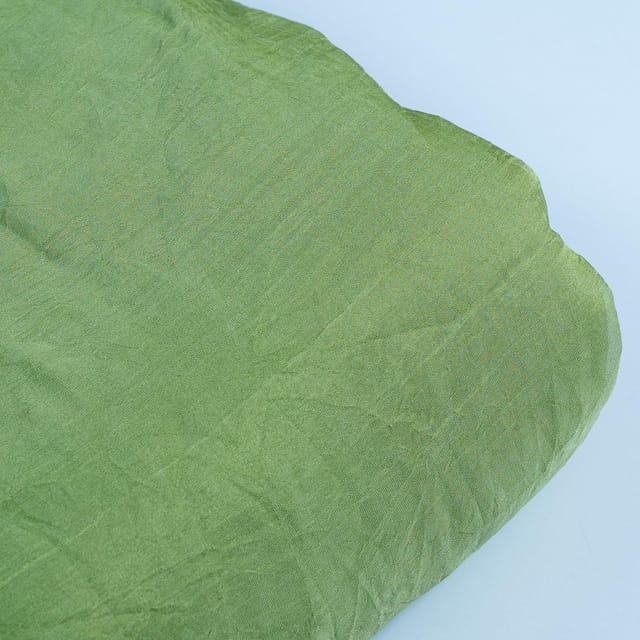 Green Color Crush Art Tissue Silk fabric