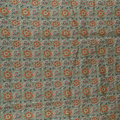 Mehndi Green Color Modal Chanderi Foil Printed Fabric