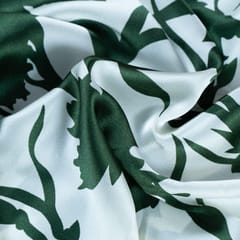 Green Color Zara Satin Printed Fabric