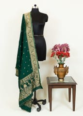 Green Dola Banarsi Jacquard Duppata