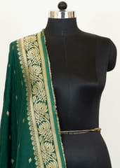 Green Dola Banarsi Jacquard Duppata