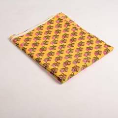 Yellow Color Cotton Printed Fabric