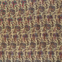 Yellow Color Organza Printed Fabric