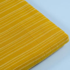 Yellow Color Kantha Dobby Strips fabric