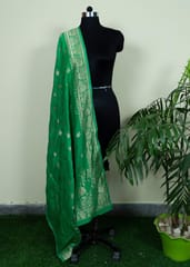 Green Color Banarasi Embroidered Dupatta