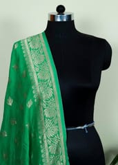 Green Color Banarasi Embroidered Dupatta