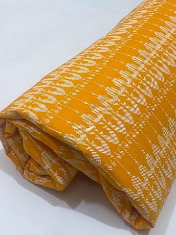 Yellow base fabric with white design