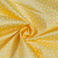 Yellow Color Glace Cotton Printed Fabric (90Cm Piece)