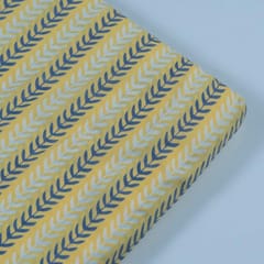 Yellow Cotton Discharge Printed Fabric