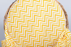 Yellow  Colorbase Pure Muslin with mustard stripes Printed Fabric