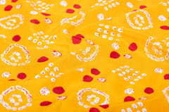 Yellow  Color Pure Muslin Printed Fabric