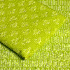 5 Mtr. Green Color Mix and Match Cotton Printed Fabric 5mtr Set
