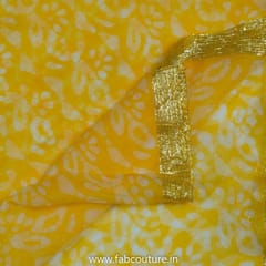 Yellow Color Chiffon Zari Border Batik Dupatta