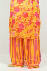 Yellow Color Print with Embroidered Shirt and Afgani Salwar