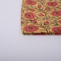 Yellow Color Cotton Printed Fabric