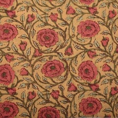 Yellow Color Cotton Printed Fabric