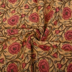 Yellow Color Cotton Printed Fabric